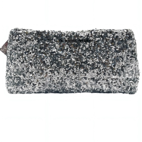 Victoria Secret Bombshell Diamond Silver Sequin Sparkly Clutch Party Evening Bag - Picture 1 of 7